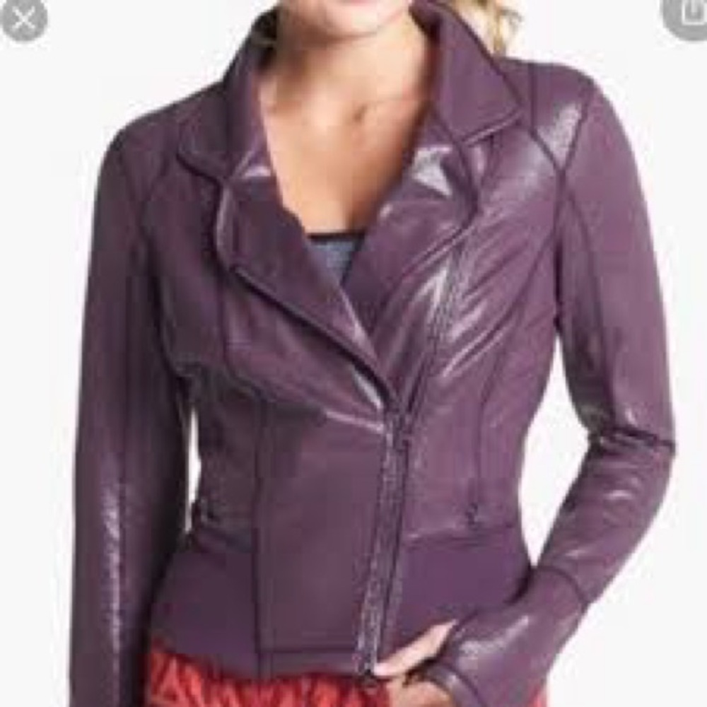 Zella purple snakeskin athletic Moto Jacket size XS